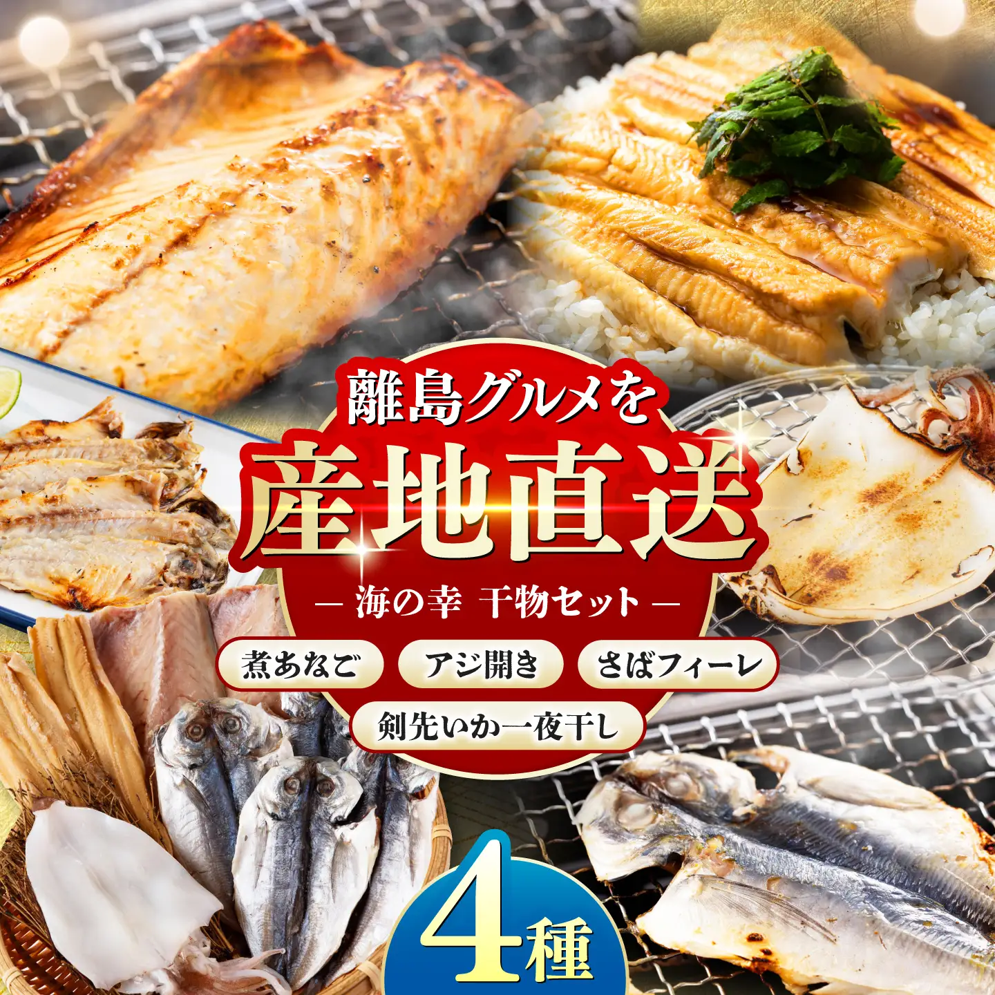対馬 海の幸 干物 セット [WAC008] ひもの 干物 あじアジ 剣先いか カマス 穴子