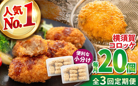 【全3回定期便】横須賀コロッケ 20個 900g ころっけ 冷凍 揚げ物 惣菜 コロッケ 横須賀【有限会社丸伸商事】 [AKFH018]