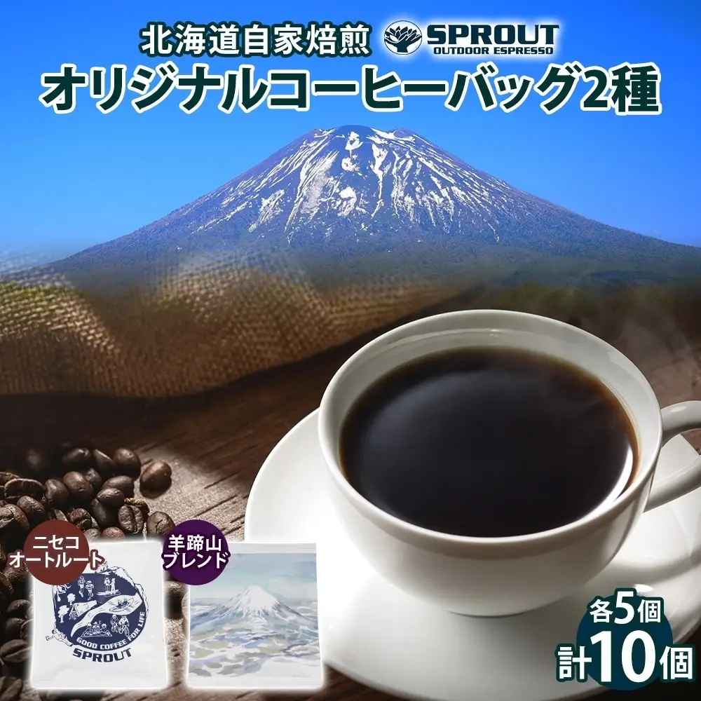 コーヒーバッグ 自家焙煎 ドリップコーヒー 飲み比べ2種 コーヒーバッグ【計10個】