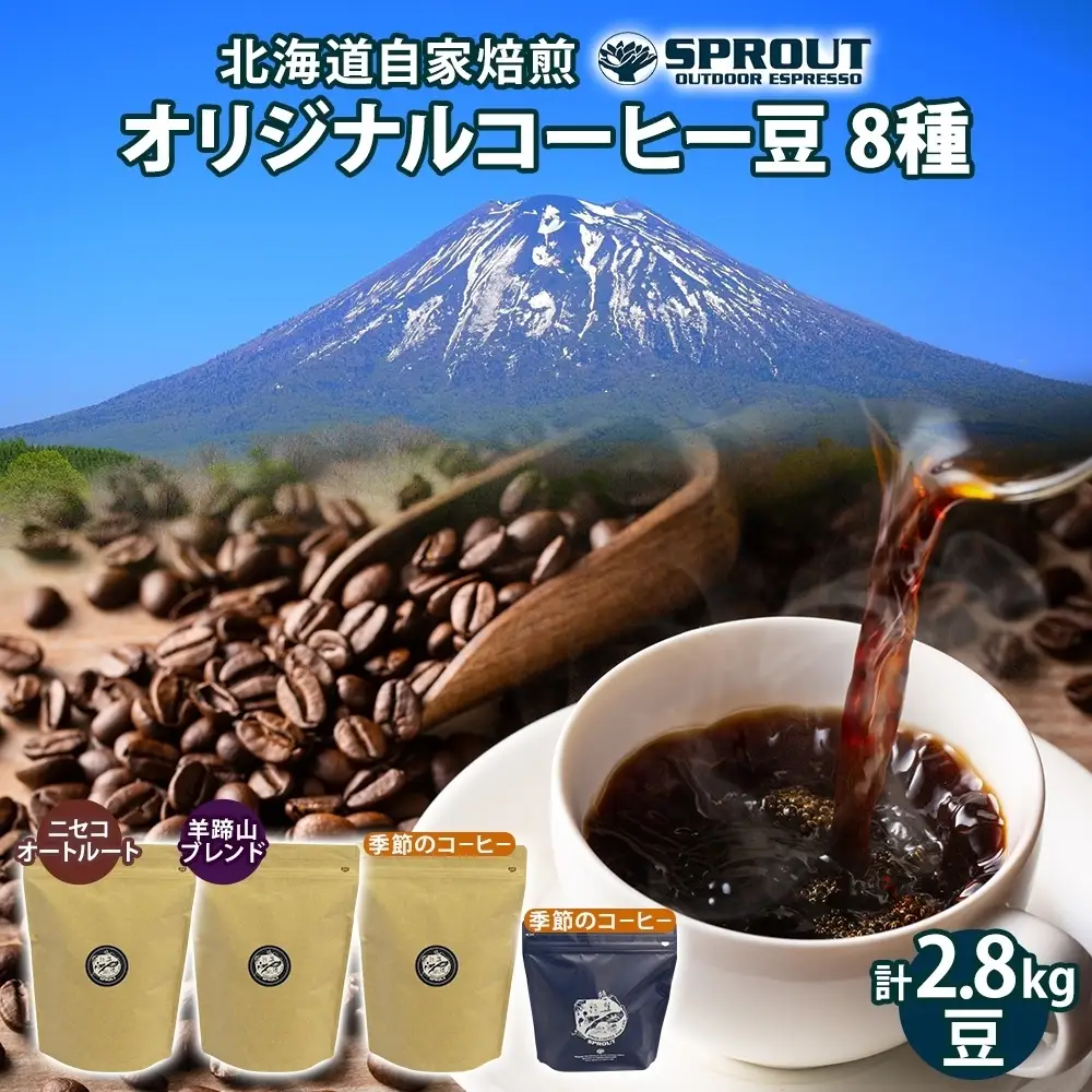 コーヒー豆セット 自家焙煎 8種 飲み比べ オートルート コーヒー豆セット【8種 計2.8kg 約280杯分】