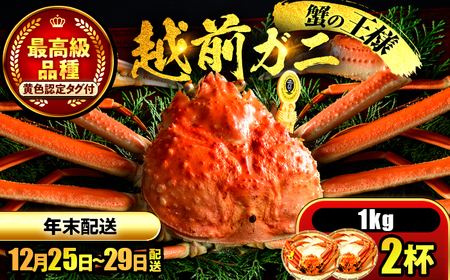 【年末配送】越前がに 1kg×2ハイ ズワイガニ 【先行予約/12月25日より順次発送】【配送不可地域：北海道・沖縄・離島】[BFCS046]