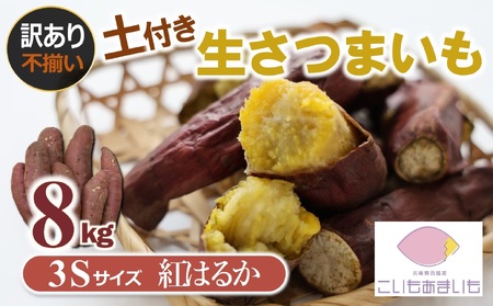 【先行予約】令和８年11月下旬出荷予定【訳あり】超熟成蜜芋 土付き さつまいも （紅はるか）3Sサイズ 合計８kg「こいもあまいも」05-61