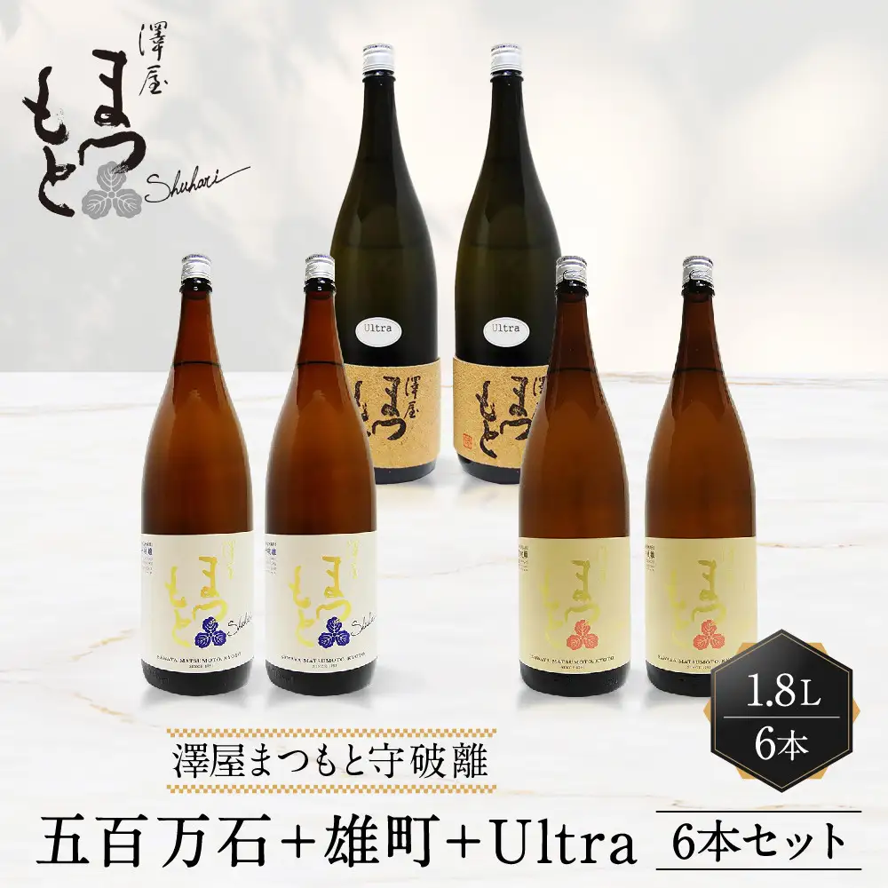 【松本酒造】澤屋まつもと 純米 守破離 ( しゅはり ) 五百万石、雄町、うるとら 各2本 1.8L ×6本セット / 松本酒造  【日本酒】