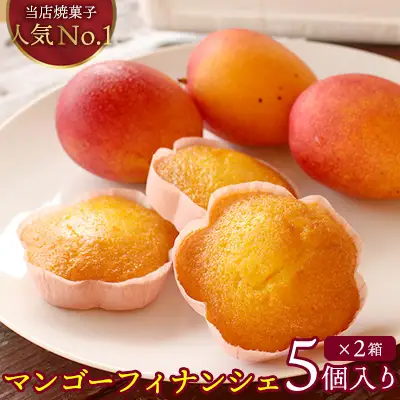 マンゴーフィナンシェ10個（５個入り×2箱） 完熟 マンゴー フィナンシェ 焼菓子 おかし 人気 菓子 花型 可愛い ごま油 美味しい ヘルシー スイーツ 贈り物 ギフト ケーキ屋 専門店 お土産 おみやげ プレゼント