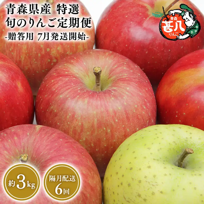 りんご 定期便 贈答用 3kg 隔月配送 定期便６回 贈答 りんご