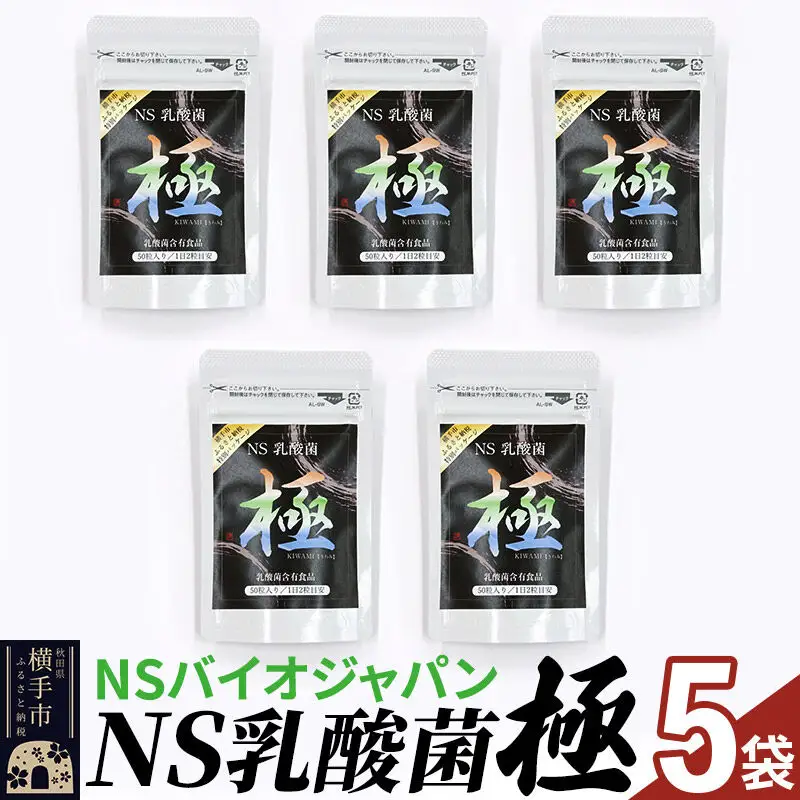 NS乳酸菌「極」(横手市特別パッケージ) 5パック ゆうパケット