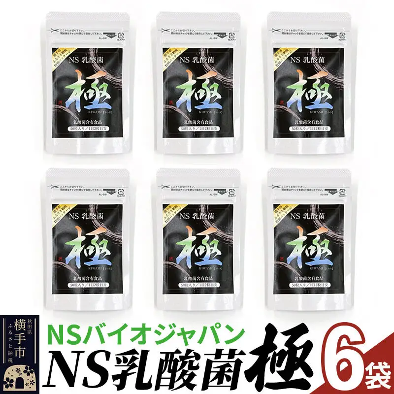 NS乳酸菌「極」(横手市特別パッケージ) 6パック ゆうパケット