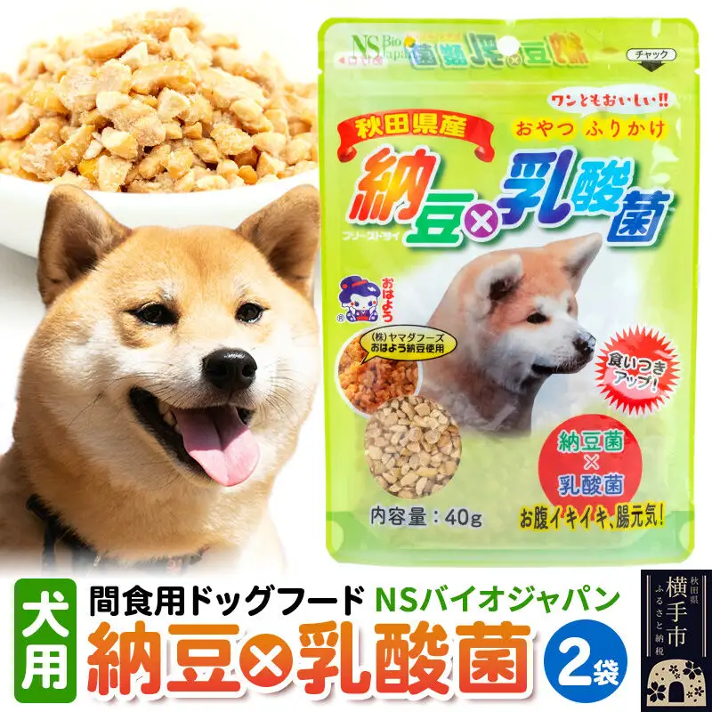 間食用ドッグフード 納豆×乳酸菌（犬用）2袋 ゆうパケット