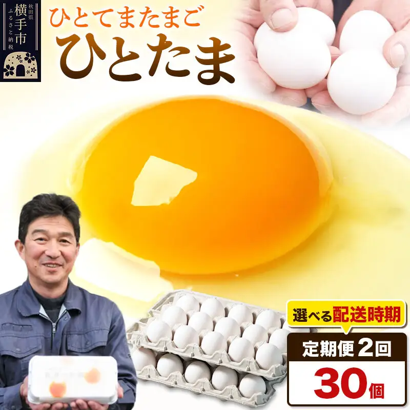 【常温発送】《定期便2ヶ月》ひとたま 30個（業務用）【発送時期が選べる】東海林養鶏場 ひとたま 卵 玉子 たまご タマゴ 2か月 2ヵ月 2カ月 2ケ月 開始時期選べる
