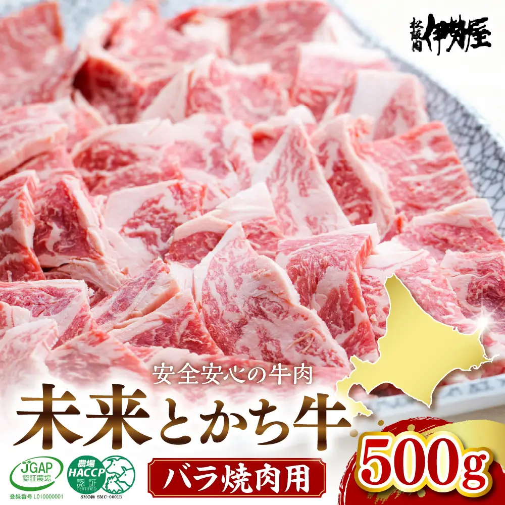 北海道十勝芽室町　未来とかち牛バラ焼肉　500g  北海道 牛肉 ビーフ ステーキ サーロイン 芽室町　me073-005c