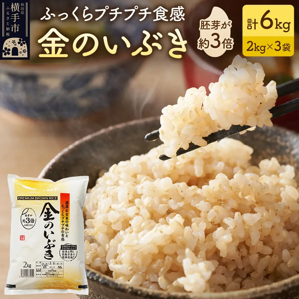 【玄米】令和7年産 金のいぶき 6kg（2kg×3袋）