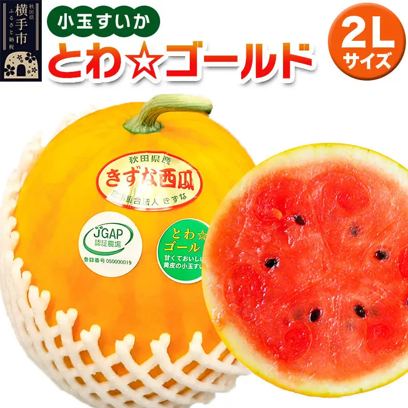 小玉すいか（とわ☆ゴールド）2Lサイズ1個入 すいか