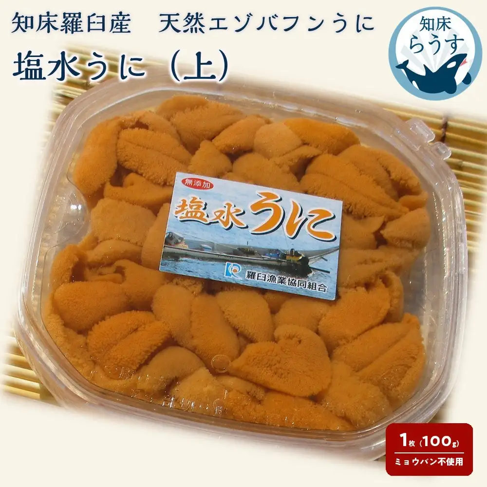 ＜先行受付＞＜27年1月～6月内発送＞天然 エゾバフンうに （上）塩水うに 100g （100g×1枚）