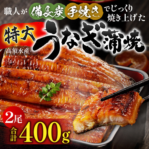 うなぎ 蒲焼 うなぎ[国産 2尾 備長炭手焼き 400g]