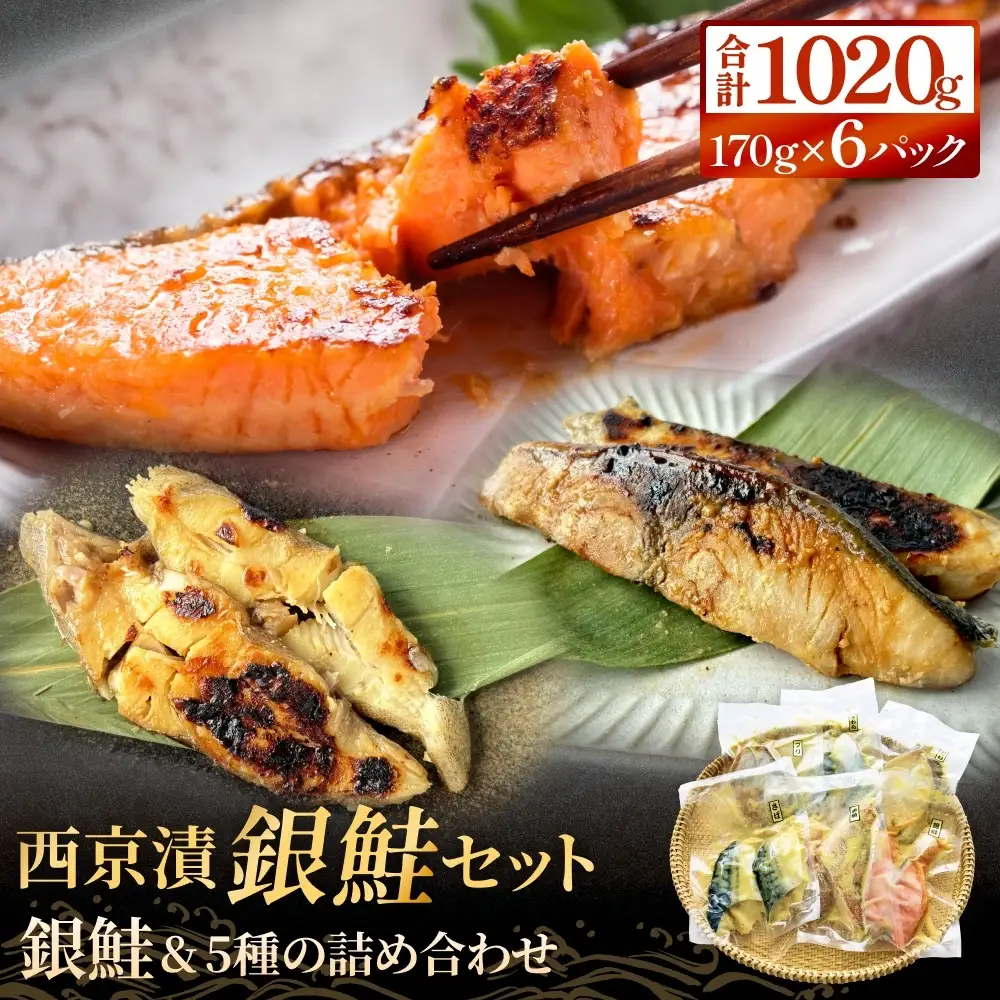 西京漬け 銀鮭 6種 詰め合わせ 1.02kg 西京漬け