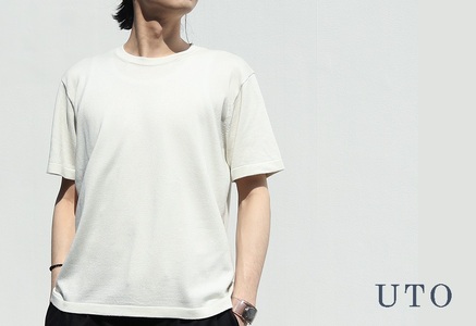 【UTOカシミヤ】男女兼用　シルククルーネックTシャツ 岩手県 北上市O0065 （UTO） シルク Tシャツ メンズ レディース