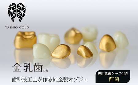 金乳歯純金製オブジェ前歯歯科技工士乳歯ケース付金乳歯