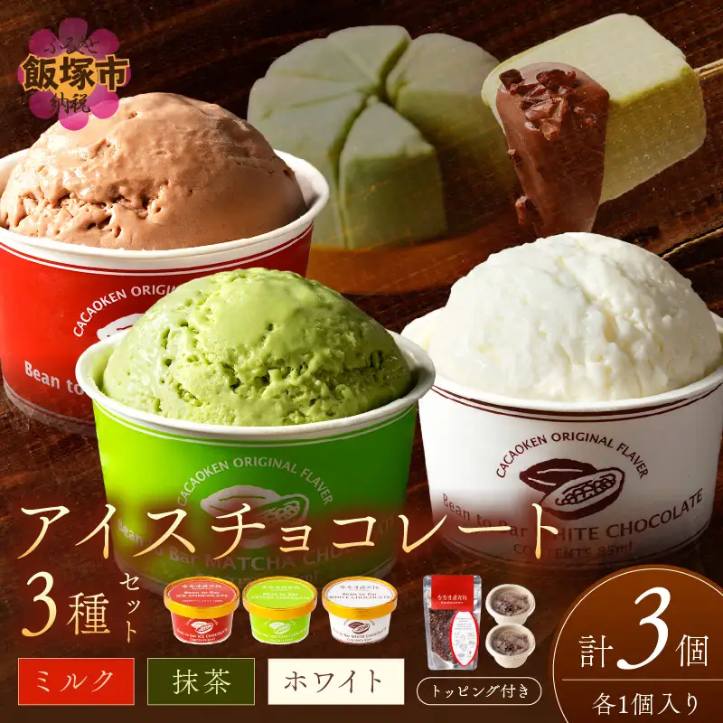 カカオ研究所 アイスチョコレートセット(3個入り)【A6-017】
