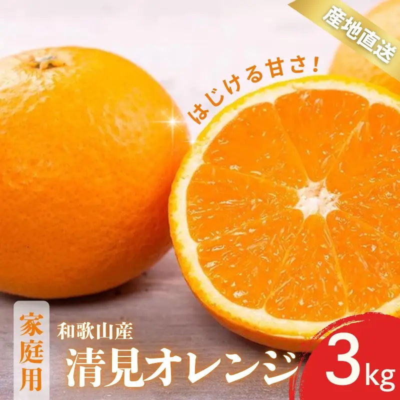 【先行予約】家庭用 訳あり きよみ 清見オレンジ 和歌山 有田 2S～3Lサイズ混合 3kg【2月上旬～3月下旬頃に順次発送】/ みかん フルーツ 果物 くだもの 蜜柑 柑橘【ktn041】