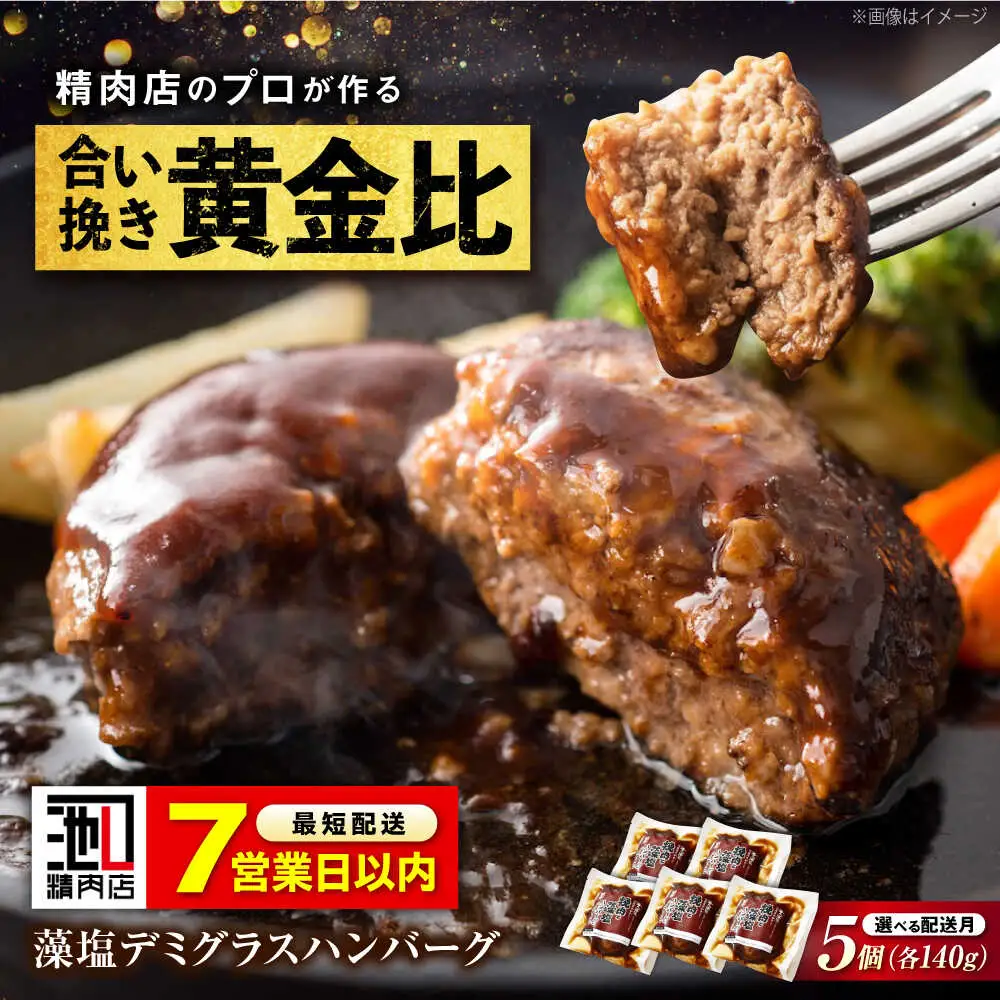 【スピード発送】和牛入り藻塩ハンバーグ(デミグラス) 5個セット [BAFK003]ハンバーグ