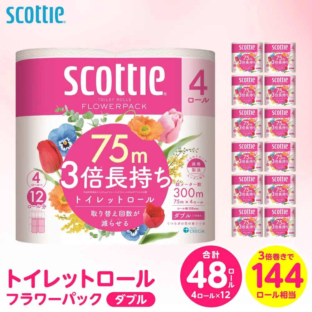 トイレットペーパー ダブル 48ロール スコッティ トイレット
