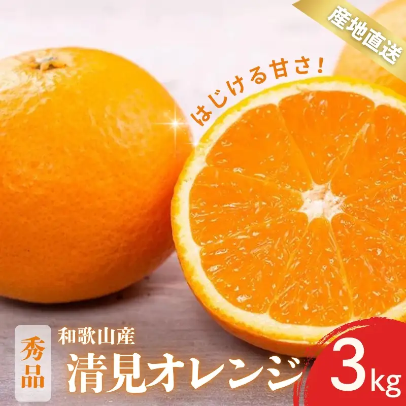 【先行予約】秀品 きよみ 清見オレンジ 和歌山 有田 S～2Lサイズ 大きさお任せ 3kg【2月上旬～3月下旬頃に順次発送】/ みかん フルーツ 果物 くだもの 蜜柑 柑橘【ktn039】 