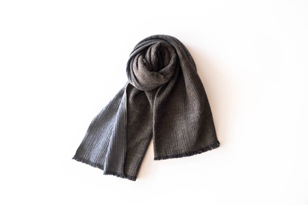 【播州織】Cotton Wool W- Face Muffler　Brown×gray（ブラウン） 81-15