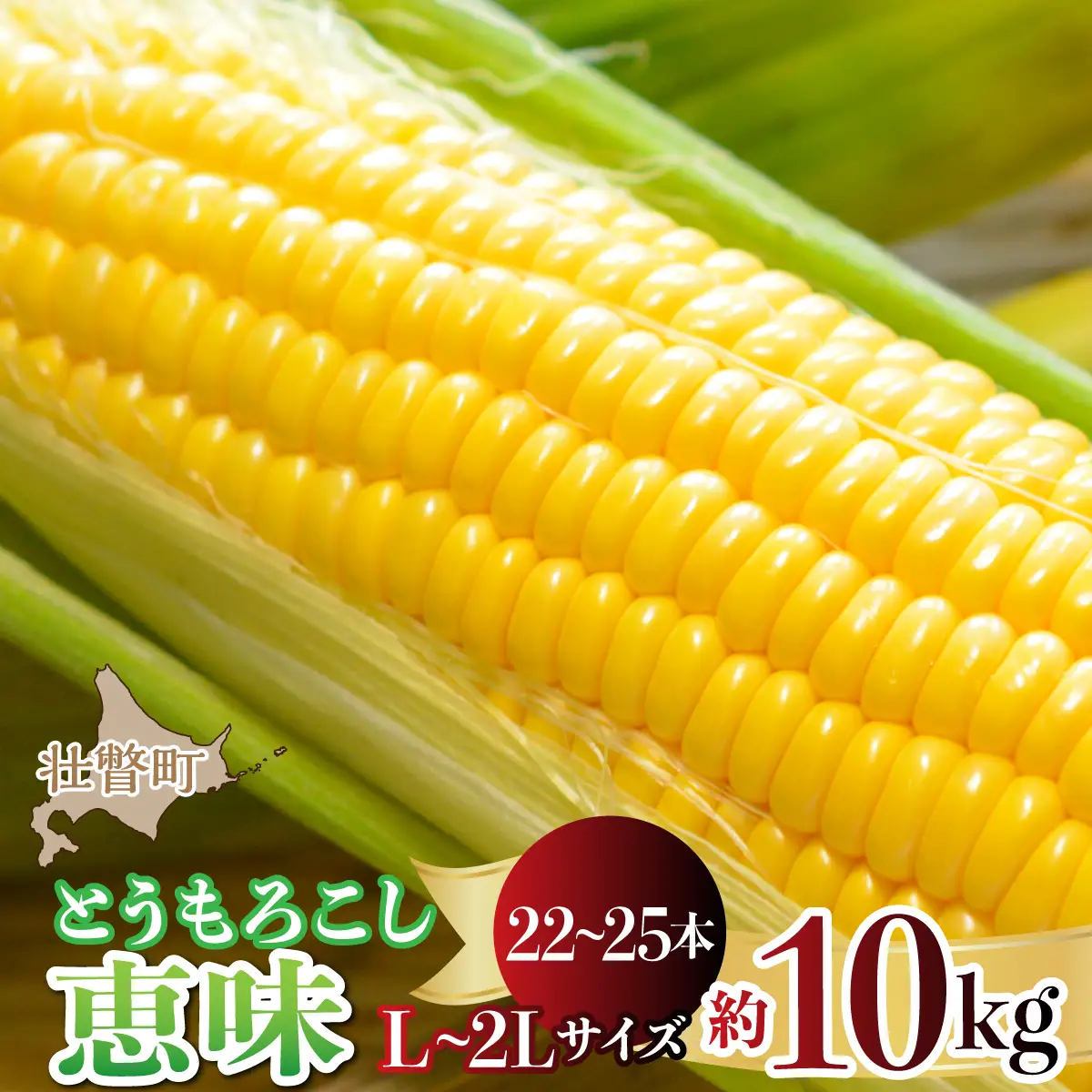 ＜2026年8月初旬よりお届け＞約10kg！北海道壮瞥産とうもろこし（恵味）【Ｌ～2Lサイズ 22～25本】 SBTP006