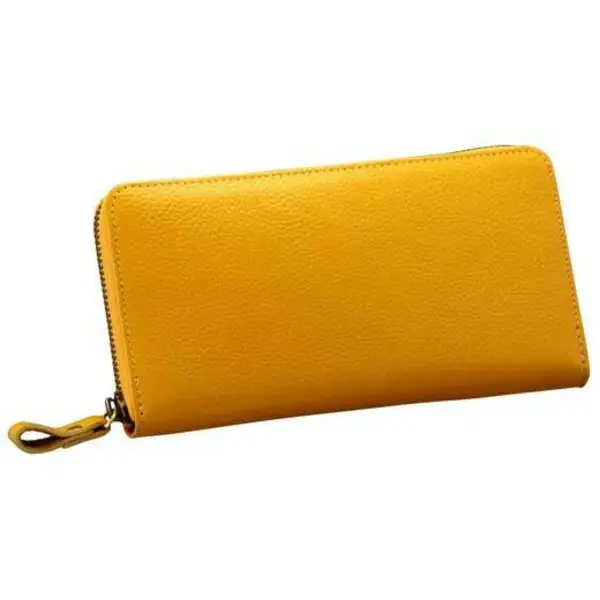 豊岡工房 牛革 コインが分けられる長財布（3774-18）イエロー