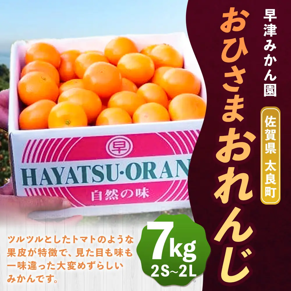 O84x1 おひさまおれんじ7kg おひさまおれんじ 7kg 希少 温州みかん 早生 温州 みかん ミカン 蜜柑 温州蜜柑 温州ミカン フルーツ くだもの 果物 ミネラル豊富 太良町 国産  【2026年12月上旬～2027年1月上旬】