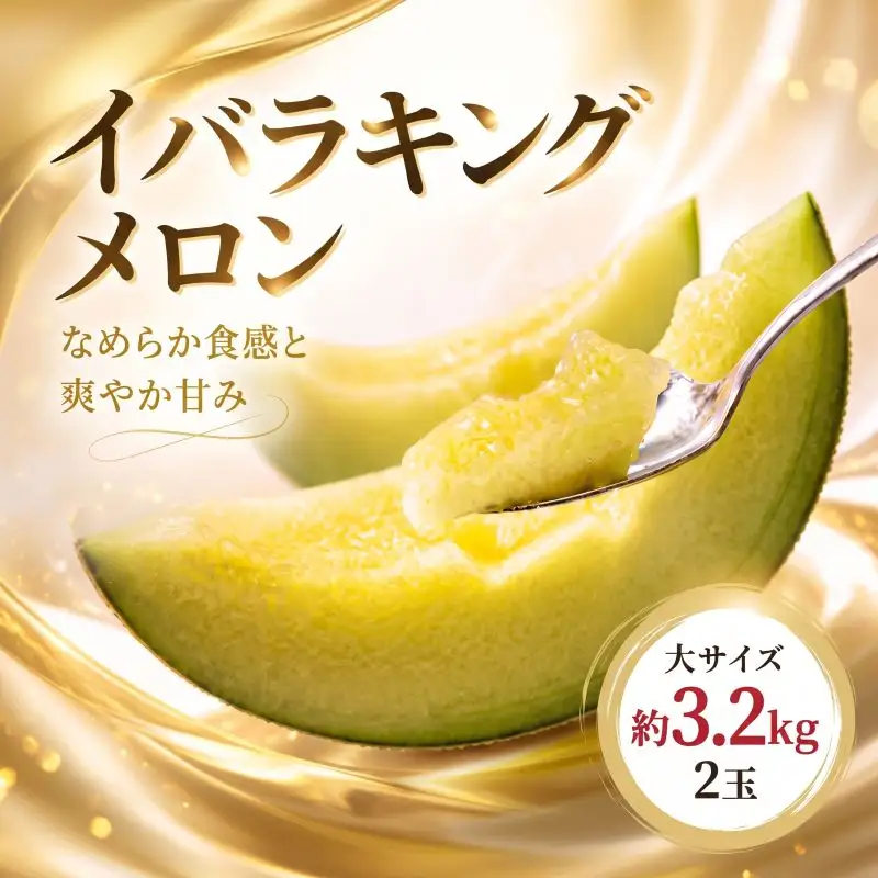 【鉾田市】イバラキング（青肉メロン） 2玉入 青肉品種 根﨑メロン！ ／ イバラキング 果物 フルーツ ギフト 農家直送 nsn003_X1