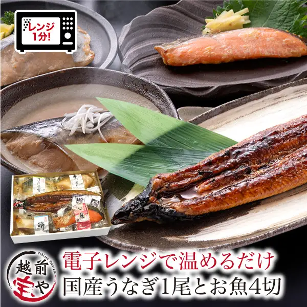 煮魚 焼魚 4種4切+うなぎ蒲焼1尾セット[A-088004]  