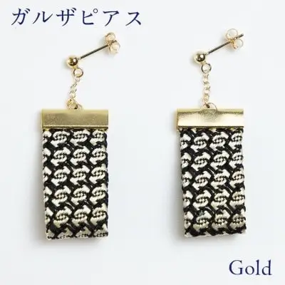 ガルザピアス 【 ゴールド 】  ピアス アクセサリー シルクピアス シルクのピアス ギフト用ピアス プレゼント用ピアス クスカのピアス