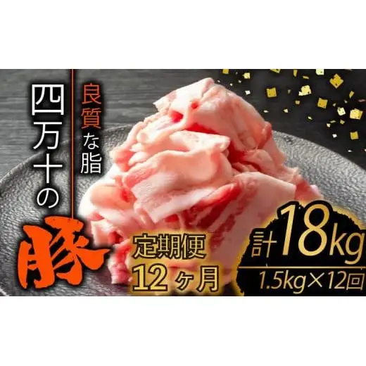 【 豚肉 】 豚肉定期便 全12回 計18kg （1.5kg×12ヶ月)