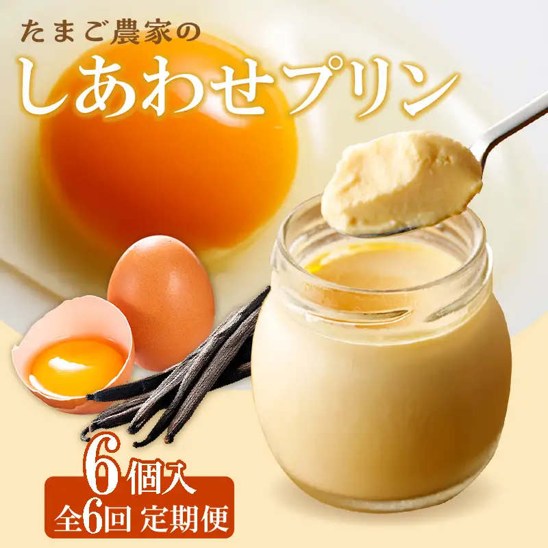 【定期便6ヶ月】たまご農家のしあわせプリン 6個セット デイリーファーム たまご 幸せ プリン 瓶入り デザート スイーツ おやつ 卵 鶏卵 ココテラス なめらかプリン 洋菓子 米卵 常滑牛乳 お菓子 ギフト プレゼント グルメ お取り寄せ 愛知県 常滑市 定期便