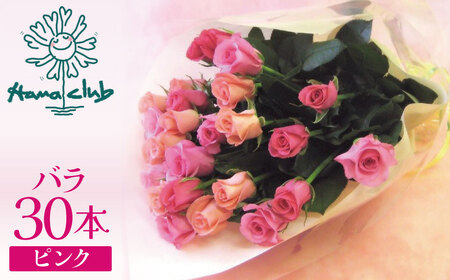【ラッピング付】生花 ピンク バラの花束 30本 日付指定可能 薔薇 ローズ ギフト プレゼント ラッピング インテリア お花 フラワー H193-018