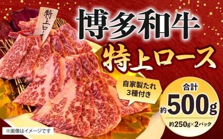 博多和牛 特上ロース 約500g（約250g×2パック） ロース 特上ロース 牛肉 肉 博多和牛 付けダレ 冷凍 福岡県産