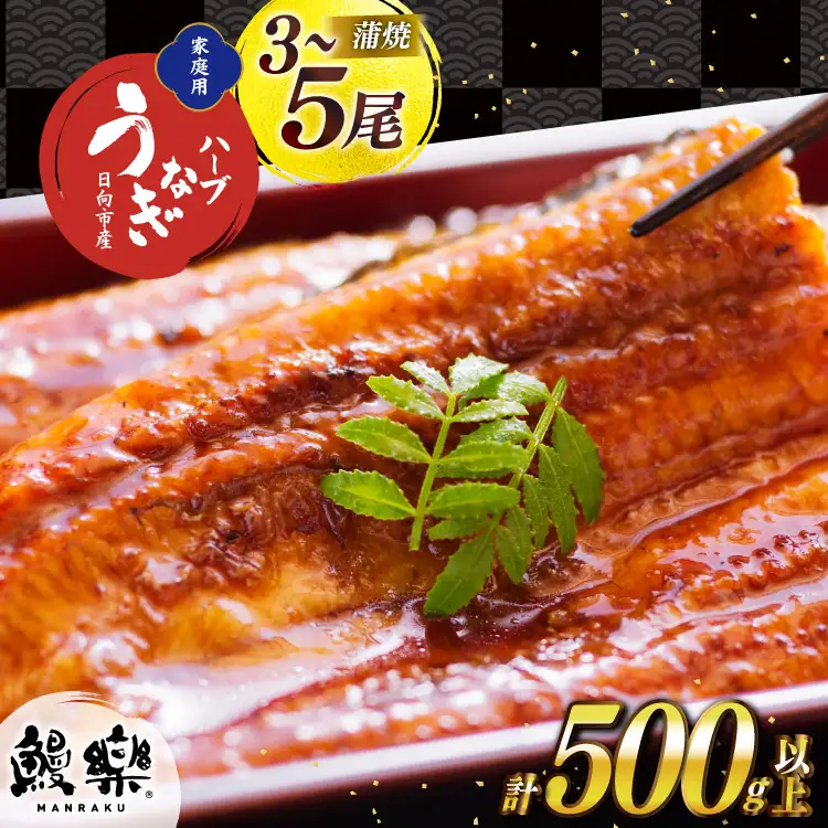 うなぎ 国産 蒲焼 3～5尾 計500g以上 鰻