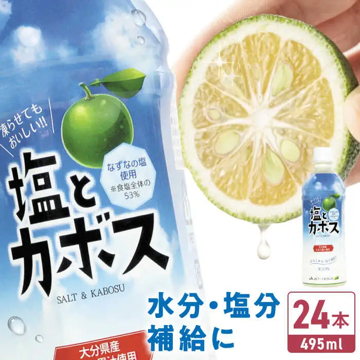 塩とカボス 495ml×24本 ジュース 塩 カボス  [ARDC015]