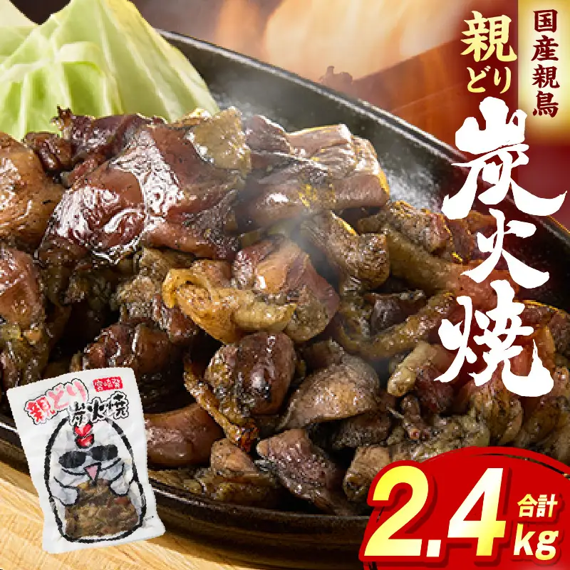 親どり炭火焼 2.4kg（120g×20パック）鶏 鶏肉 国産 親鳥 炭火焼き鳥 炭火焼き おかず 晩酌 おつまみ 特産品 宮崎 名物_kn060-003-01