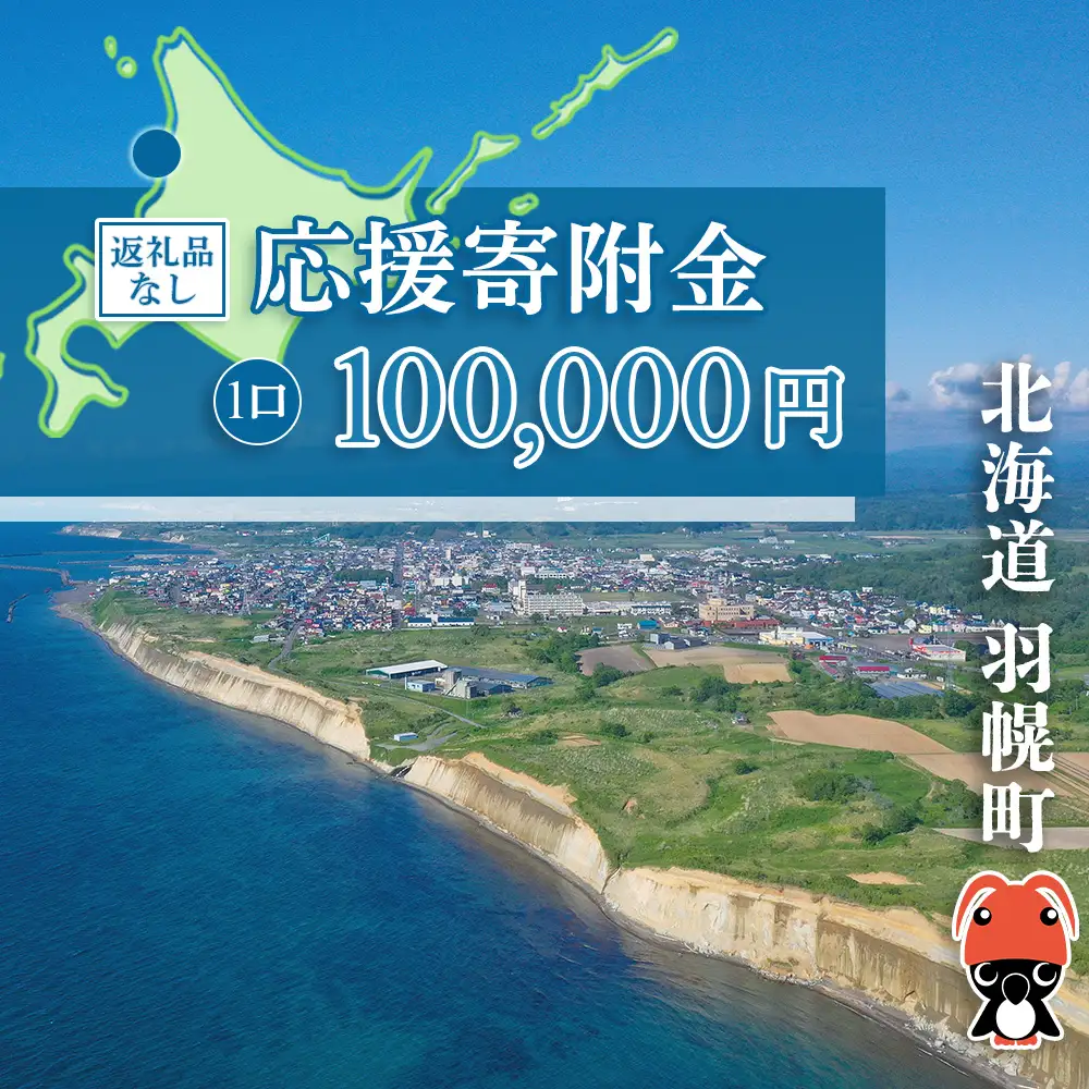 北海道羽幌町への応援寄付　返礼品なし　1口 100,000円【99008】