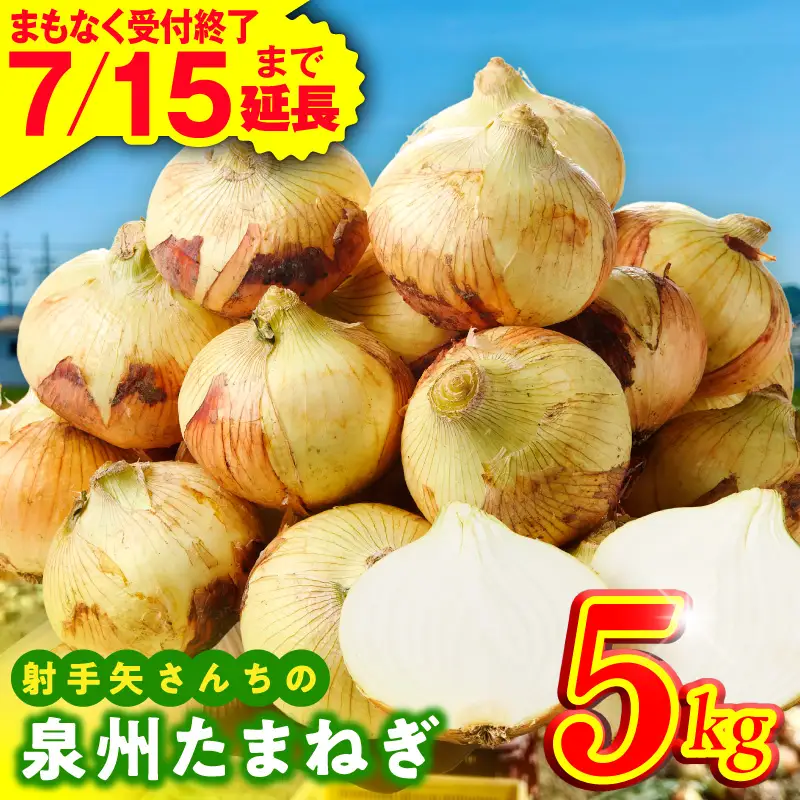 射手矢さんちの泉州たまねぎ 5kg