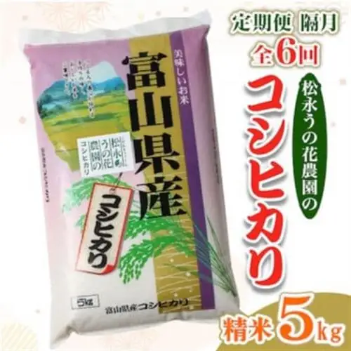 【2ヵ月毎定期便】松永うの花農園産コシヒカリ5kg全6回【4058602】