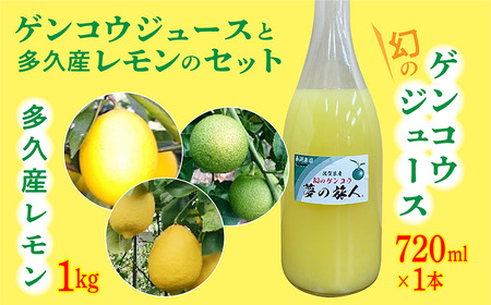 【数量限定】 幻のゲンコウ ジュース と 多久市産の果実 | レモン 秋の香 マイヤーレモン ビアフランカレモン のいずれか _b-419