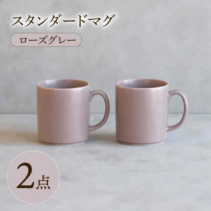 【波佐見焼】 スタンダードマグ ローズグレー 2点セット 【西海陶器】[OA404]