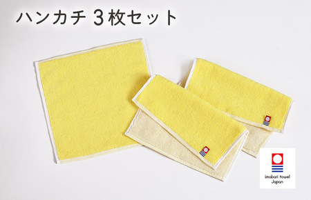 キャンバスタオル　ハンカチ　3枚セット（イエロー）