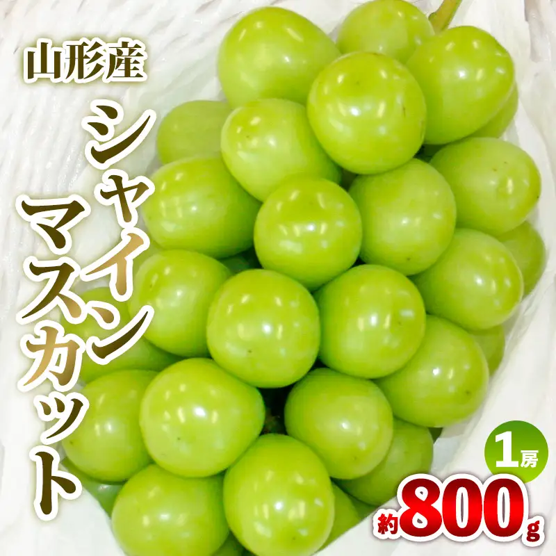 山形産 シャインマスカット 約800g 1房 秀品 【令和8年産先行予約】FS25-607 くだもの 果物 フルーツ 山形 山形県 山形市 2026年産