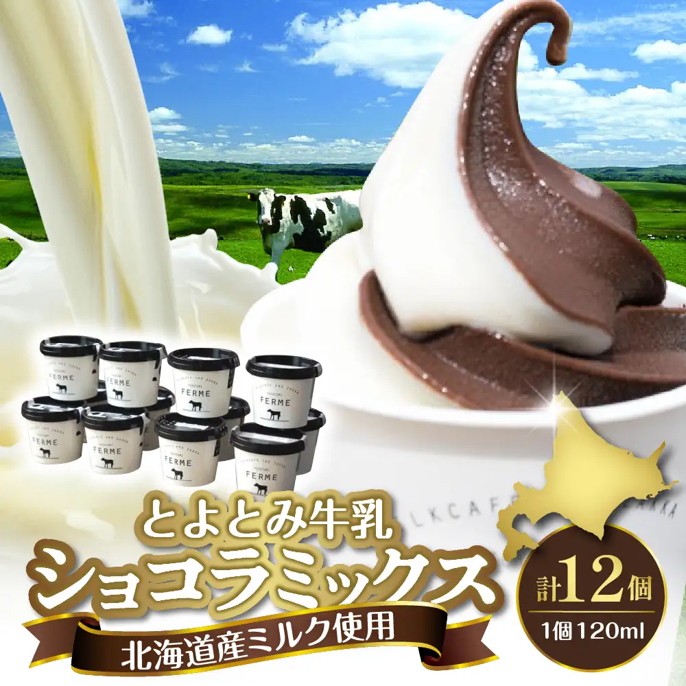とよとみ牛乳ソフトクリーム【ショコラミックス 12個】 ソフトクリーム