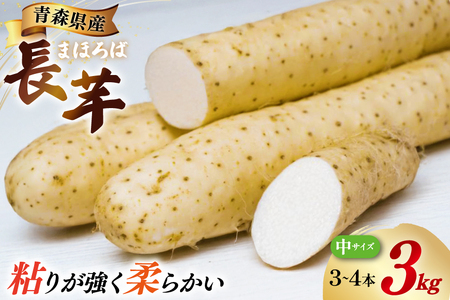 長芋 まほろば長芋 中サイズ 3〜4本 セット 約 3kg
