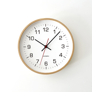 KATOMOKU plywood clock 4 ナチュラル　km-44NA